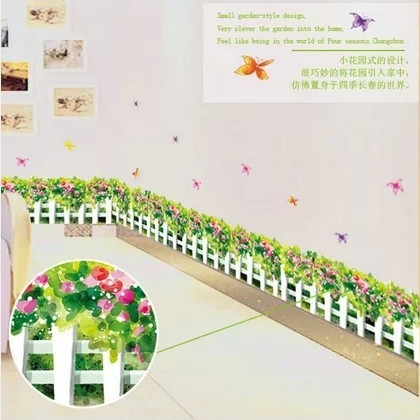 Jual Wall Sticker Rumput Pagar Bunga Hijau Green Grass Kupu Wallsticker ...