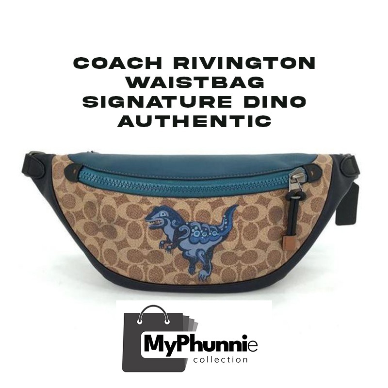 Jual Coach Rivington Waistbag signature dino Authentic | Shopee Indonesia