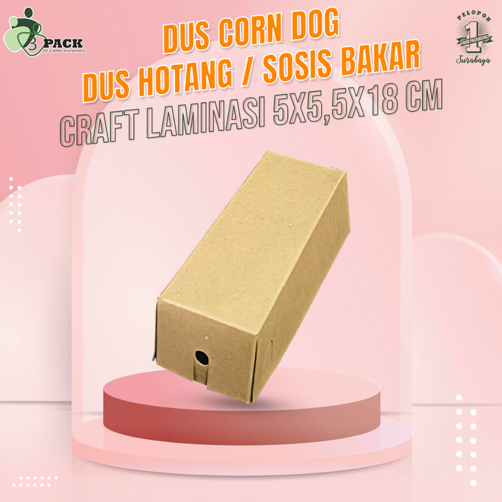 Jual BOX SOSIS / BOX HOTANG / BOX CORNDOG / BOX SATE KRAFT - LAMINASI ...