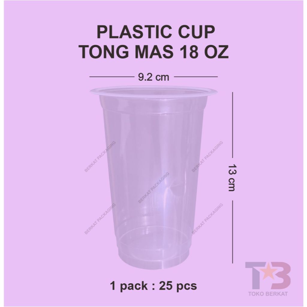 Jual Cup Plastik 18 Oz merk Tong Mas 25 pcs / Cup Ice / Gelas Plastik ...