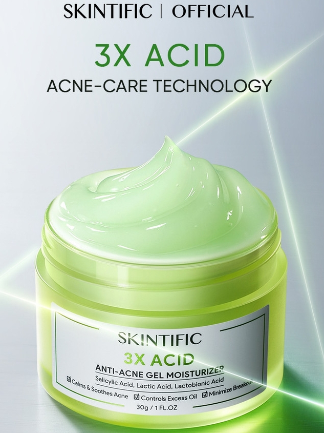 Jual New Launch Skintific 3x Acid Anti Acne Gel Moisturizer 30g Shopee Indonesia 9009