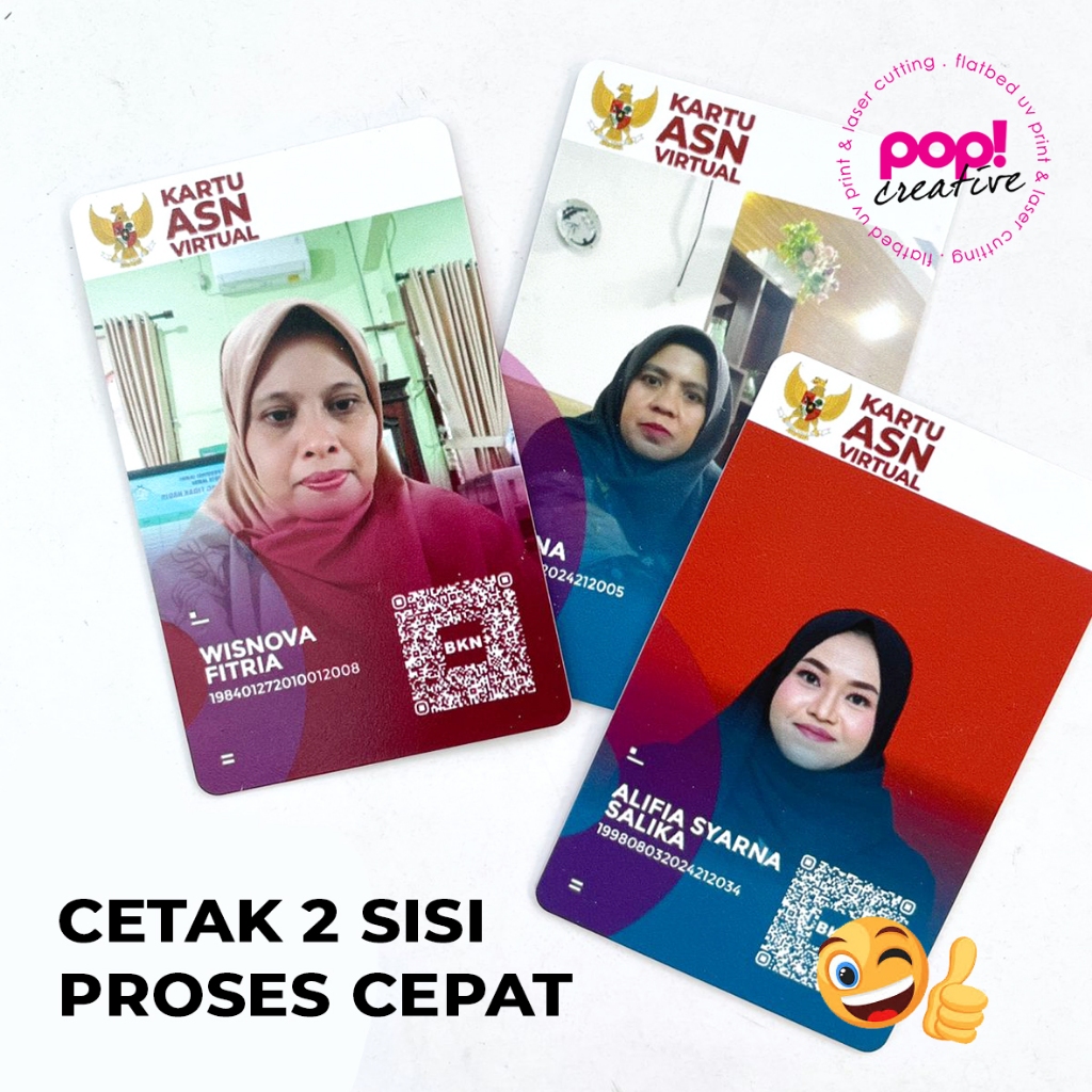 Jual Kartu ASN Cetak PVC Emoney Print ID CARD Virtual 2sisi | Shopee ...
