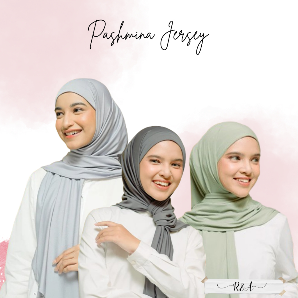 Jual R&A Pashmina Kaos Jersey Hijab Pasmina Flowly Panjang 175x75