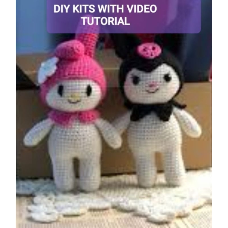 Jual DIY AMIGURUMI MY MELODY KUROMI SANRIO KIT CROCHET KARTUN ANAK ...