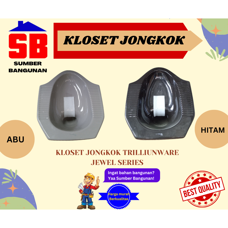 Jual KLOSET JONGKOK TRILIUN MURAH PROMO TRILLIUNWARE JEWEL SERIES HITAM ...