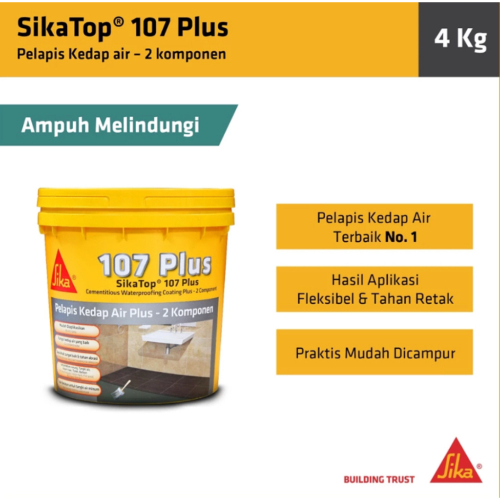 Jual Sika Top Plus Pelapis Anti Bocor Kedap Air Dak Beton Kamar Mandi Kg Shopee Indonesia