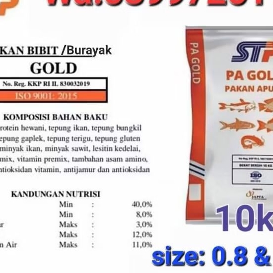 Jual STP PA Gold protein 40%-42% size 0.8mm & 1mm(persak 10kg) | Shopee ...