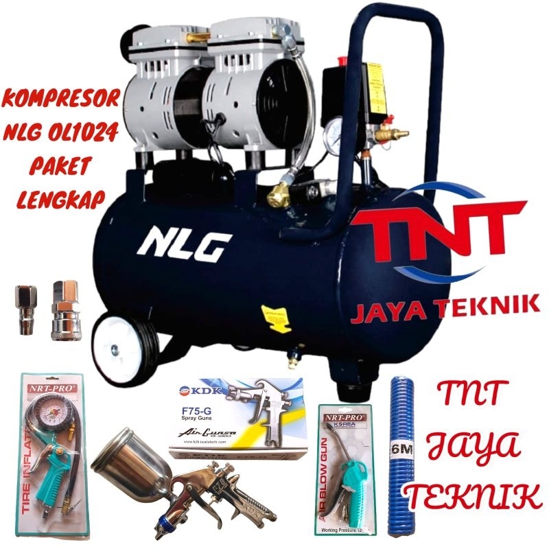 Jual MESIN KOMPRESOR ANGIN OILLESS 1HP NLG OL 1024 / COMPRESSOR ANGIN ...