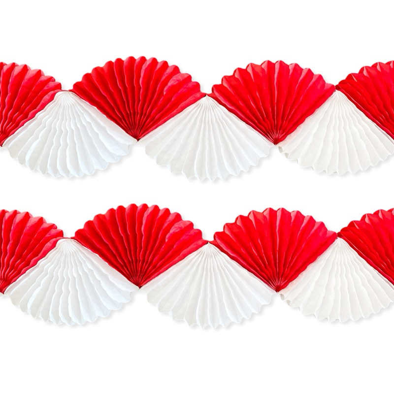 Jual DEKORASI KANTOR BULAT SNOW PAPER CRAFT PAPERFAN MERAH PUTIH GLOSSY ...