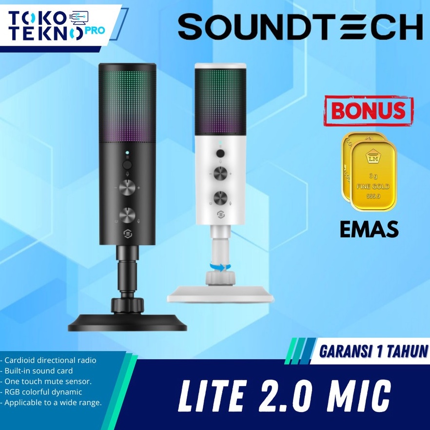 Jual Soundtech Lite 2 Cardioid Microphone Condenser USB Stand for PC ...