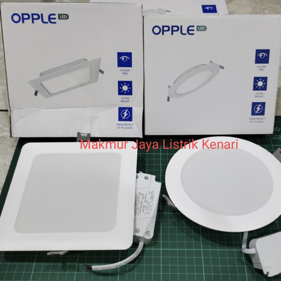 Jual Led panel downlight 12 Watt Opple High Brand Bulat Kotak Putih ...