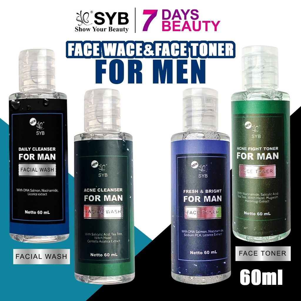 Jual SYB FACIAL WASH CLEANSER FOR MAN FACE TONER FOR MAN 60 ML Shopee