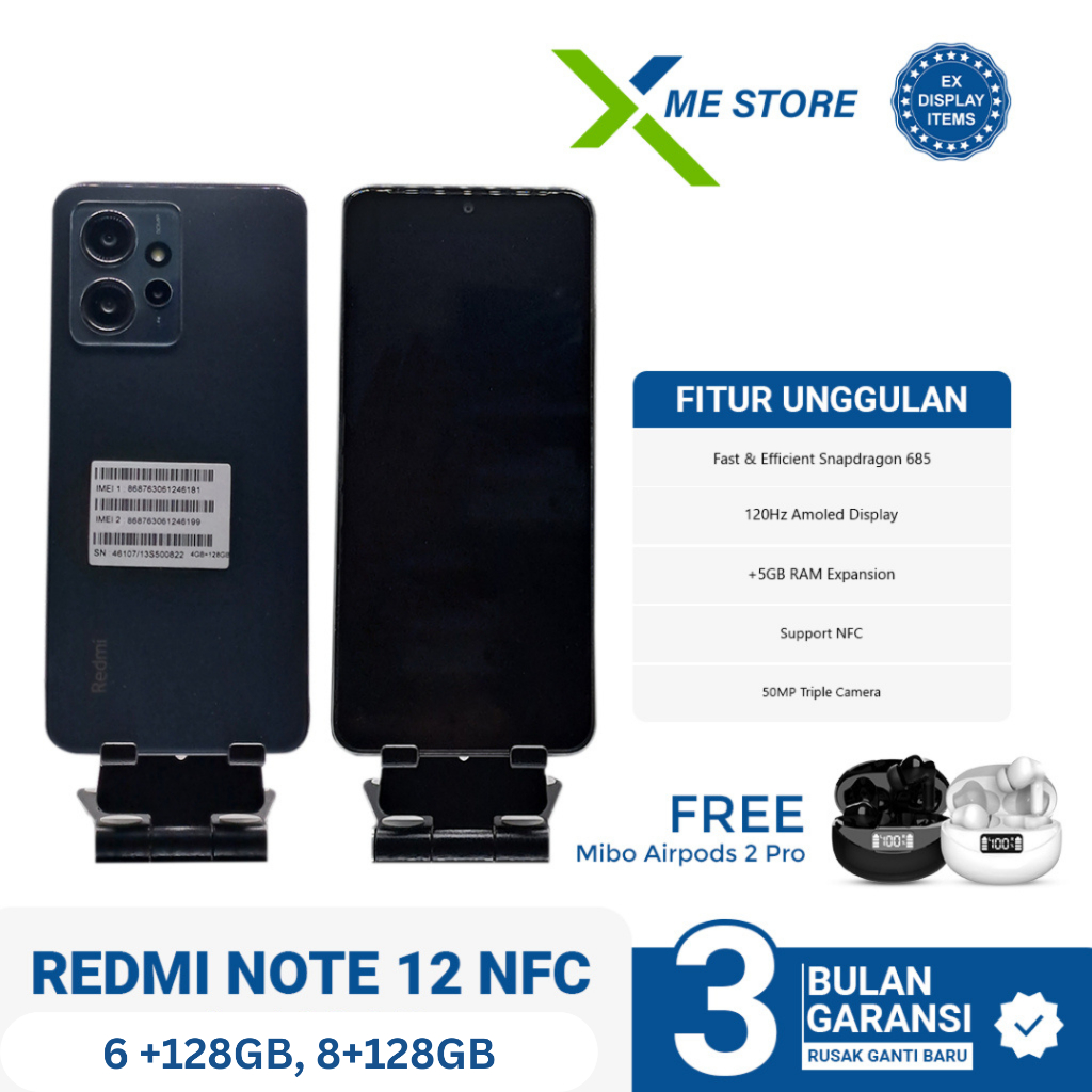 Jual REDMI NOTE 12 NFC 6/128, 8/128 GB EX DISPLAY / EX DEMO | Shopee ...