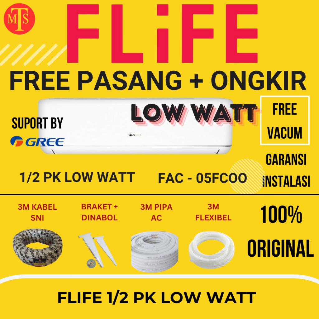 Jual AC FLIFE 1/2 PK LOW WAT FAC - 05FCOO UNIT + PASANG | Shopee Indonesia