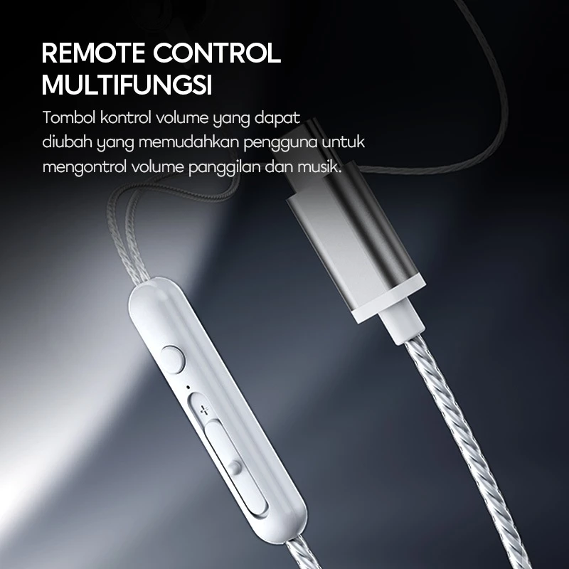 VIVAN Earphone Half Ear Kabel Stereo Powerfull Bass Wired Headset Type C Q16 Garansi Resmi 1 Tahun