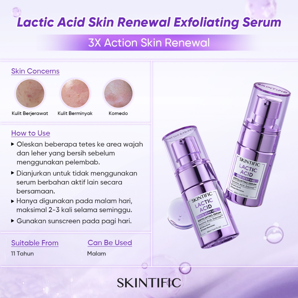 Jual [Original] SKINTIFIC Lactic Acid Skin Renewal Exfoliating Serum