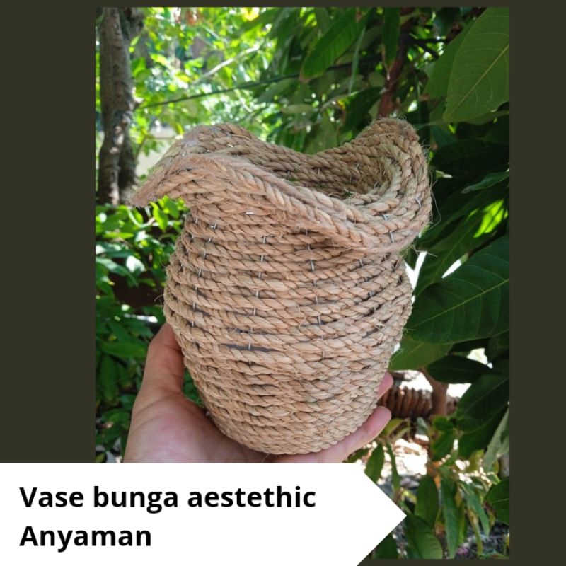 Jual Vas bunga anyaman | tali mendong | tali rami | prakarya | Shopee ...