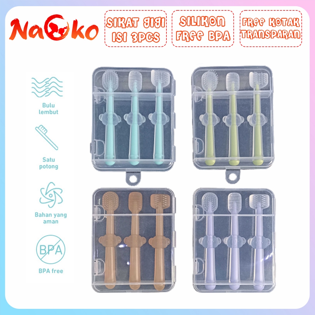 Jual Sikat Gigi Bayi Sikat Lidah Bayi 3 in 1 Perawatan Mulut Bayi Sikat