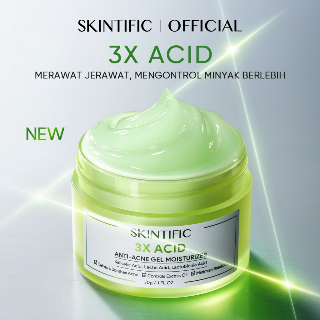 Jual New Launch | SKINTIFIC - 3X Acid Anti-Acne Gel Moisturizer 30g ...