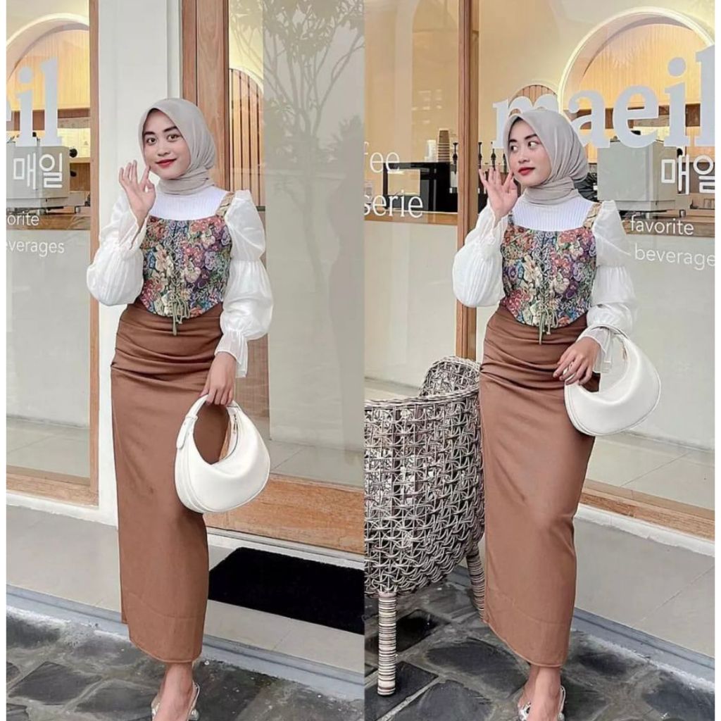 Jual ROK asimetris korean style long skirt KNIT PREMIUM MAHALINI ...