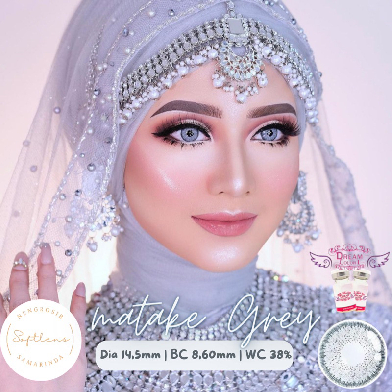 Jual DREAMCOLOR MATAKE GREY SOFTLENS / MATAKE GREY KEMASAN BOTOL KACA ...