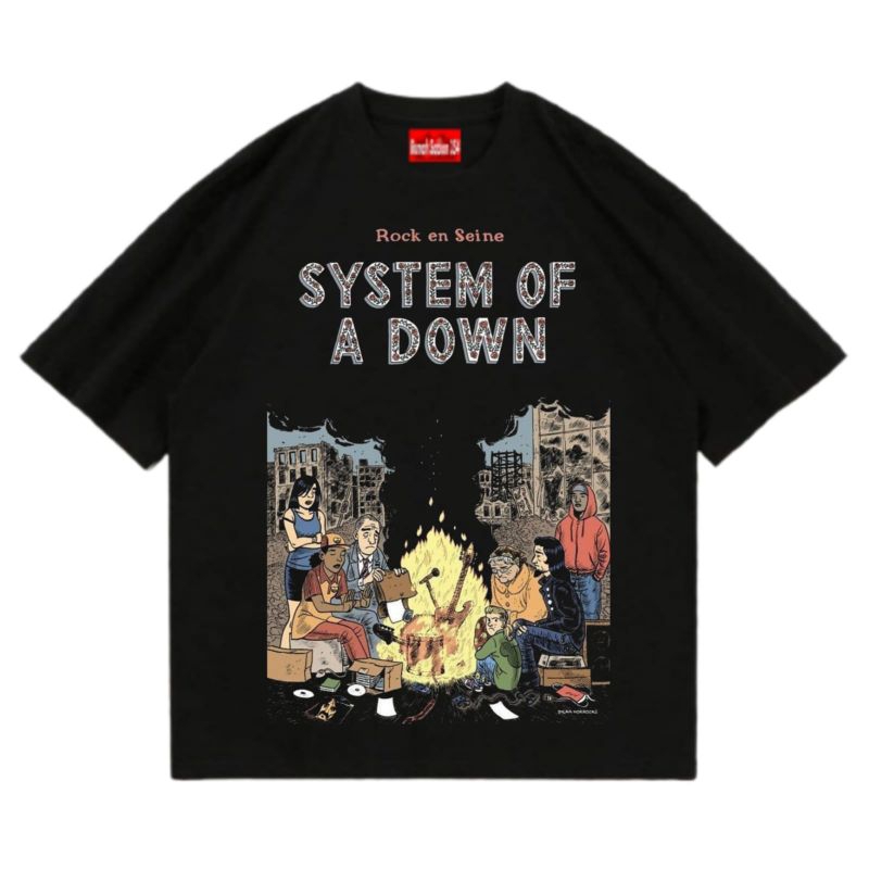 T-shirt System Of A Down (SOAD) - Motif Groupe Rock Métal - Manches Courtes, Coupe Ample - Pour Ado Et Fan De Concerts