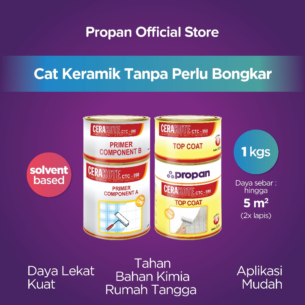 Jual CAT BATHTUB KERAMIK RECOATING EPOXY PROPAN CERAKOTE CTC- 998-1KG ...