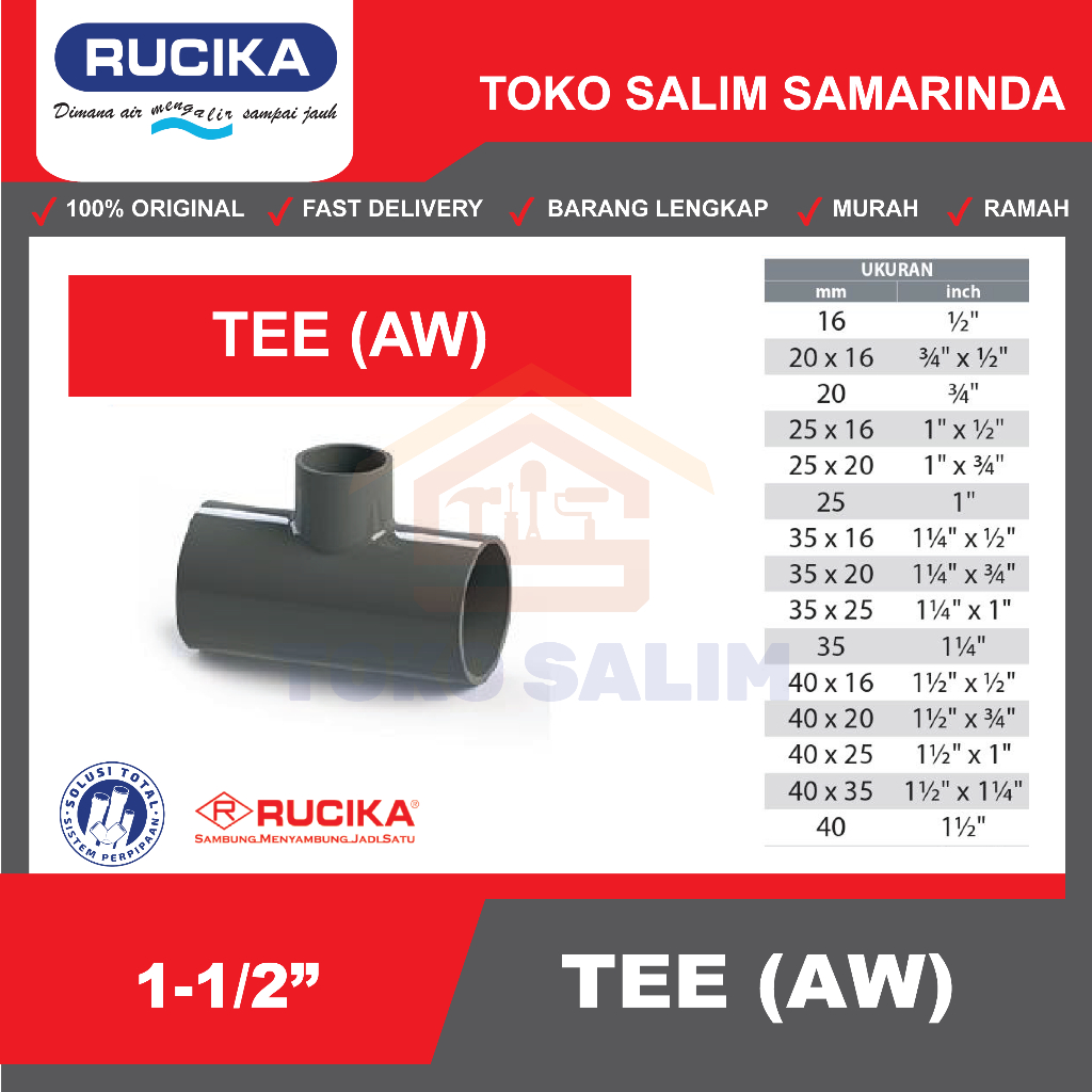 Jual TEE /T 1 - 1/2