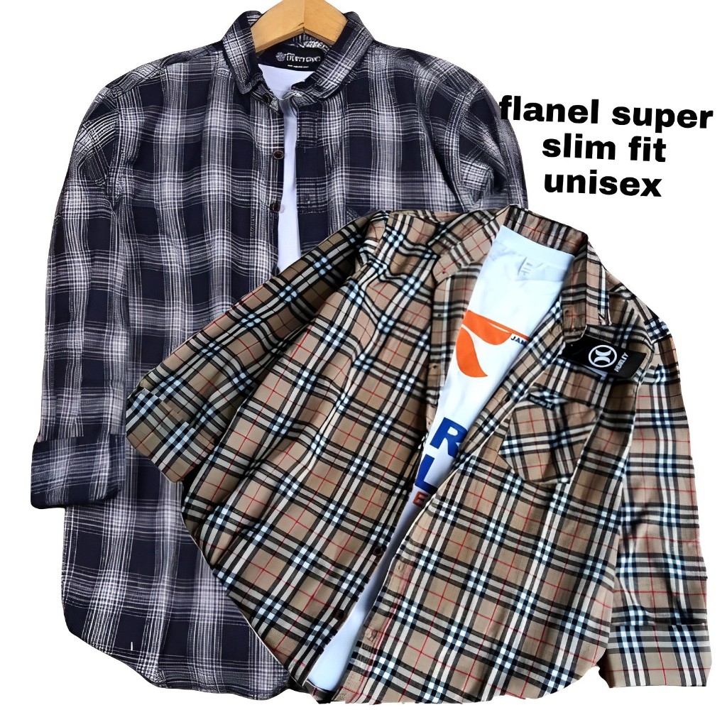 Jual Kemeja Flanel Pria Lengan Panjang Motif Kotak Kotak Kualitas