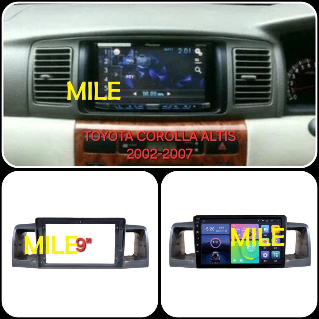 Jual FRAME HEADUNIT ANDROID 9 INCH TOYOTA COROLLA ALTIS 2002-2007 ...