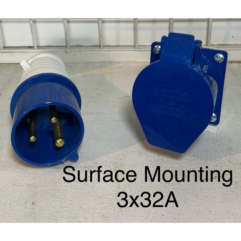 Jual PLUG MOUNTING DAN SURFACE MOUNTING 16A 3KAKI 32A 3KAKI (SEPASANG ...