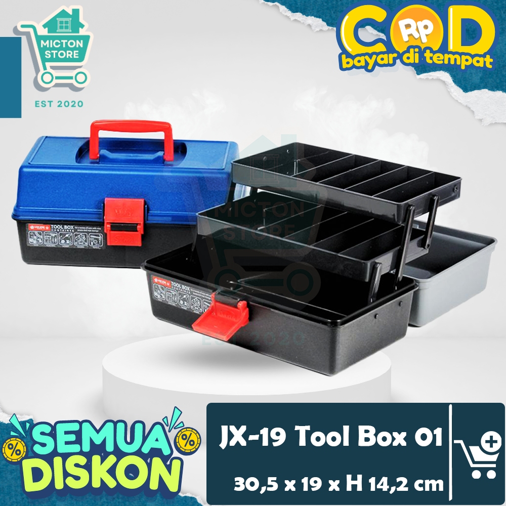 Jual MICTON Lion Star JX-19 Tool Box 01 Kotak Perkakas Bertingkat Box ...