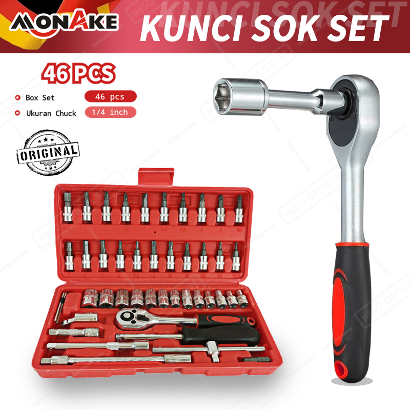 Jual MONAKE Kunci Sok Set 12/32/37/46/53/61/82/94 pcs Set (COD) Lengkap ...