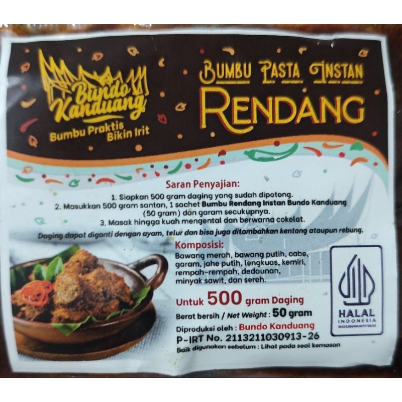 Jual Bumbu Pasta Instan Rendang - Bundo Kanduang | Shopee Indonesia