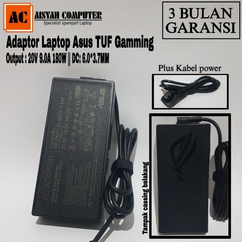 Jual Adaptor Charger Asus TUF A15 FX506 FX506l 20V 9A 180Watt