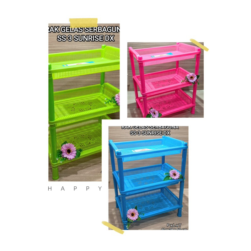 Jual RAK GELAS SERBAGUNA SUSUN 3 SUNRISE DX | Shopee Indonesia