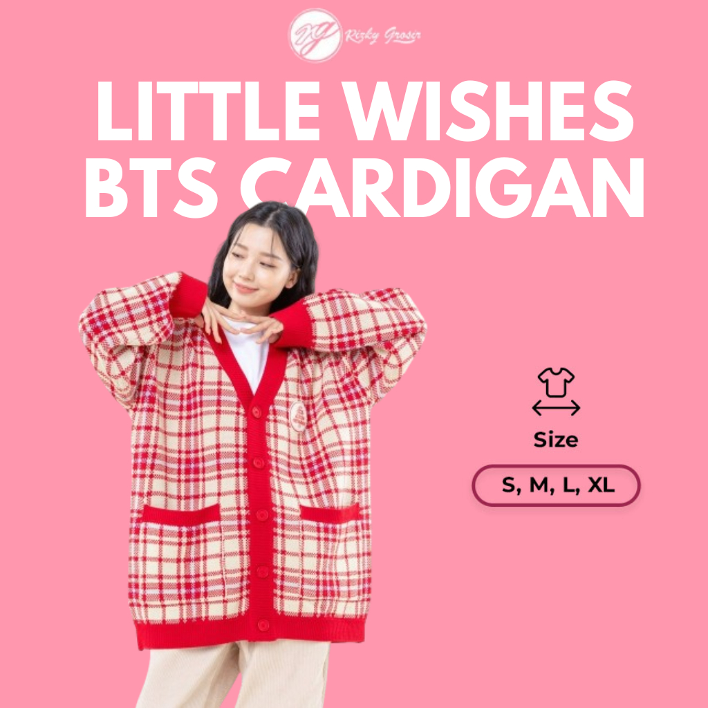 Jual Cardigan little wishes red bts holiday collection / merchandise bts |  Shopee Indonesia