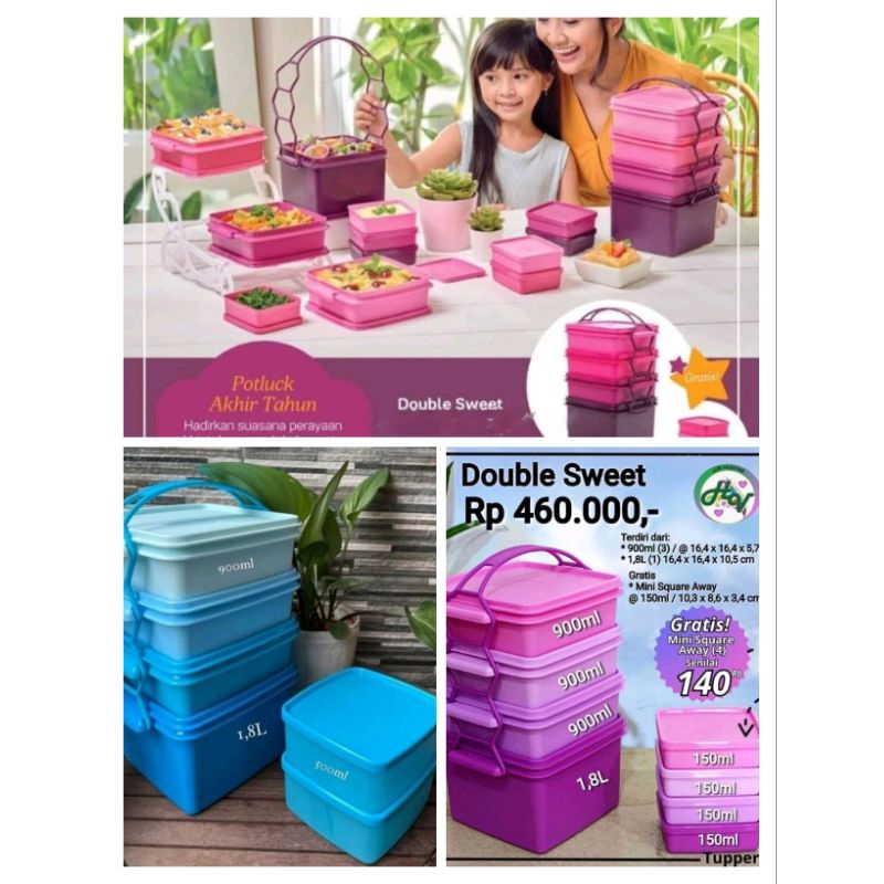 Jual Double sweet rantang 4susun plus free | Shopee Indonesia