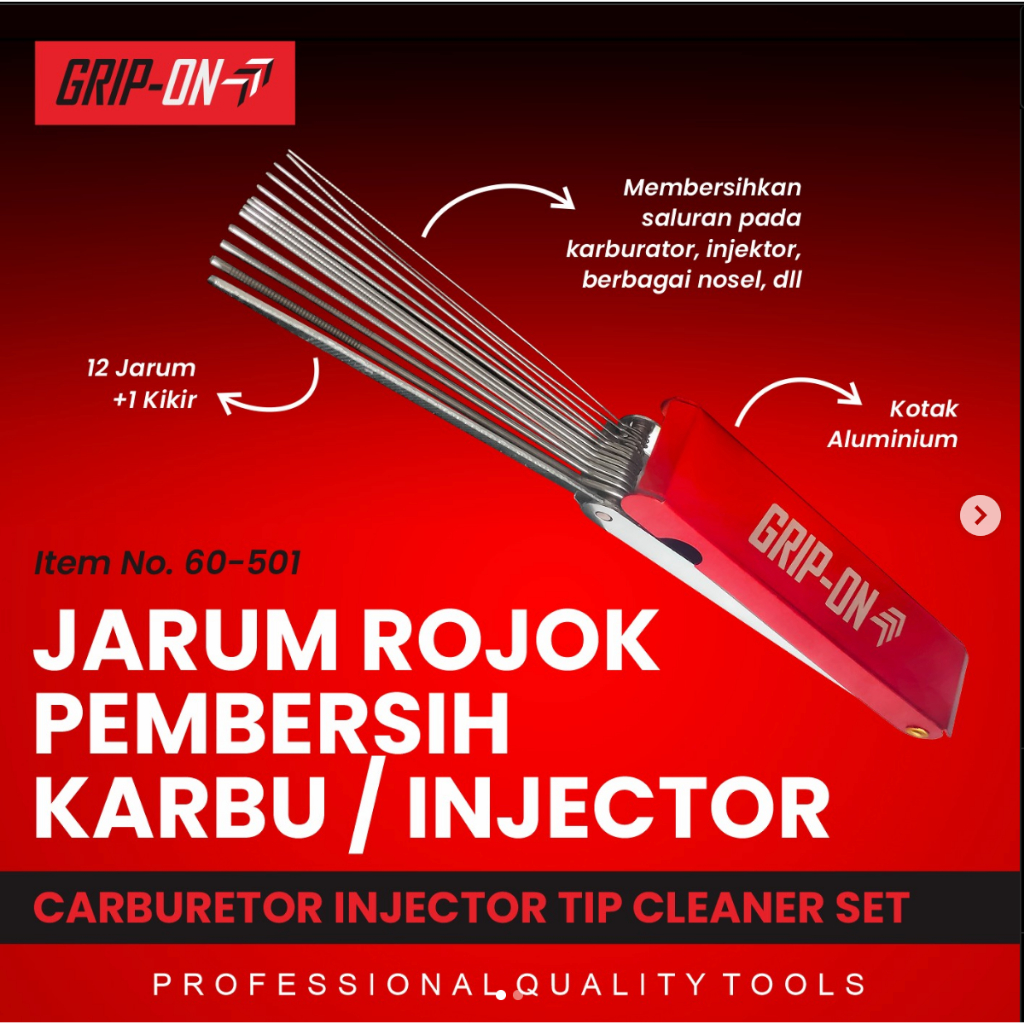 Jual GRIP-ON 60-501 Jarum Rojok Pembersih Karburator Tip Cleaner Set ...