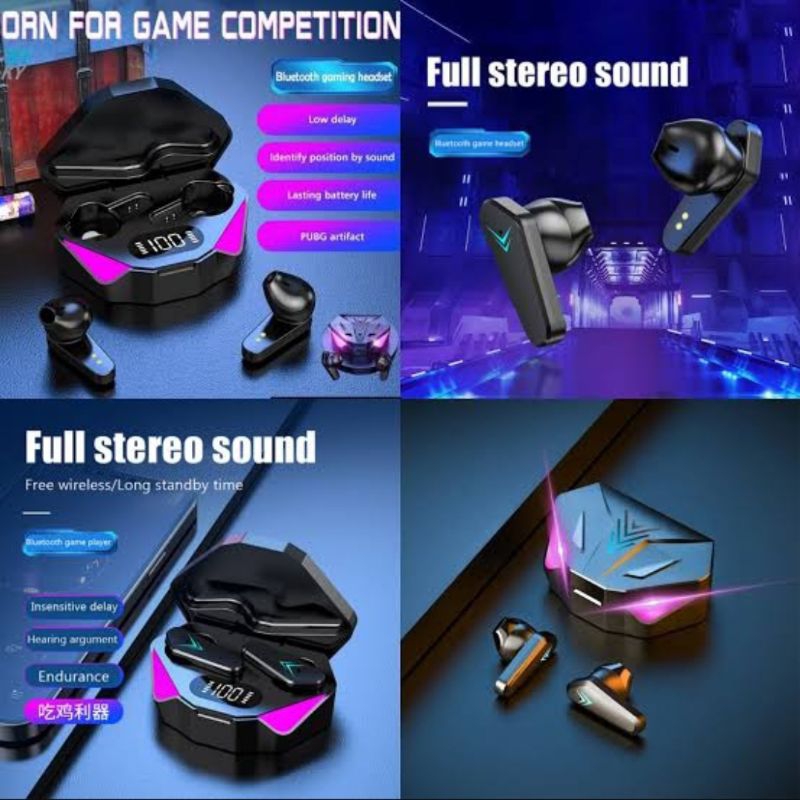 Handsfree Bluetooth TWS M19 Wireless Earphone Blututh V Led Display  Plus Asesoris Music Hp Mp3 Musik Bass Speaker Spiker Player