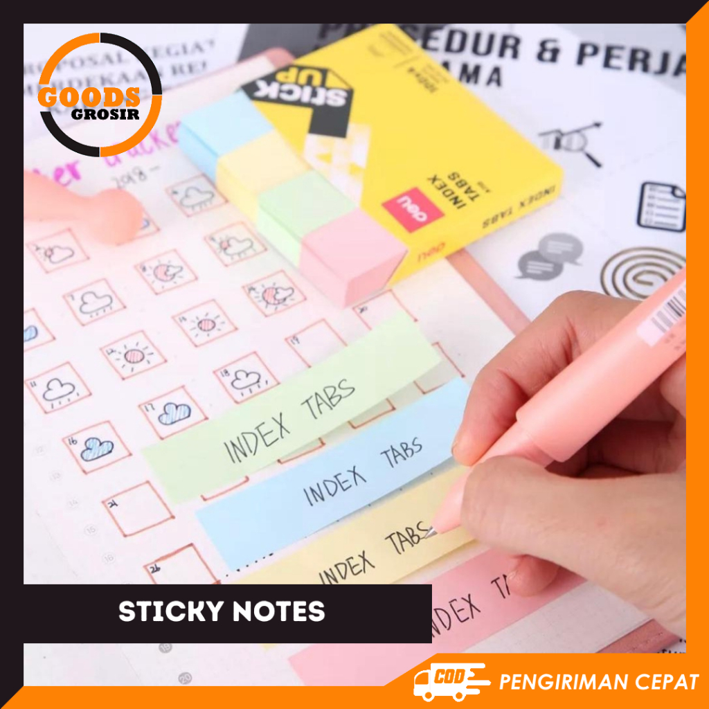 Jual GG - STICKY NOTES | MEMO TEMPEL | TAB PENANDA WARNA CERAH ...
