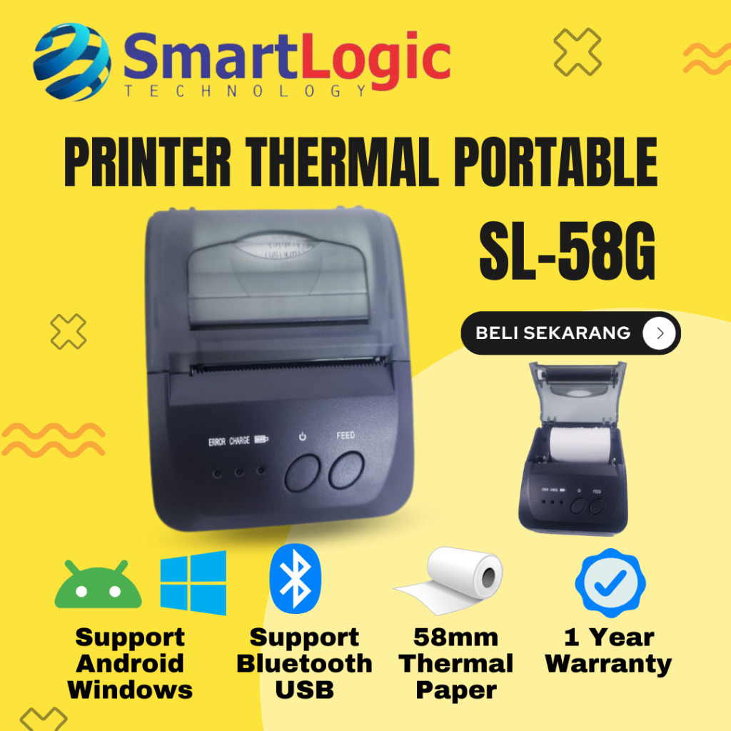 Jual PRINTER THERMAL MOBILE SMARTLOGIC SL-58G | Shopee Indonesia