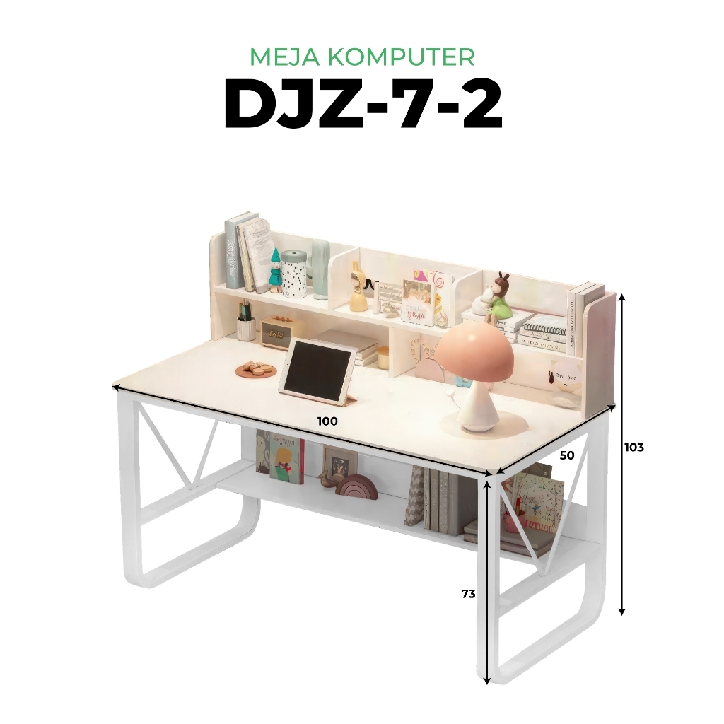 Jual FREE ONGKIR DJZ-7 Meja belajar Kayu Mdf dengan Rak Buku Minimalis ...