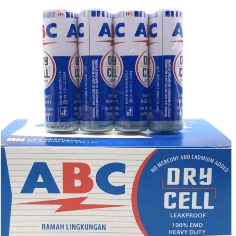 Jual Baterai ABC AA R6 Biru Original isi 4 Pcs | Shopee Indonesia
