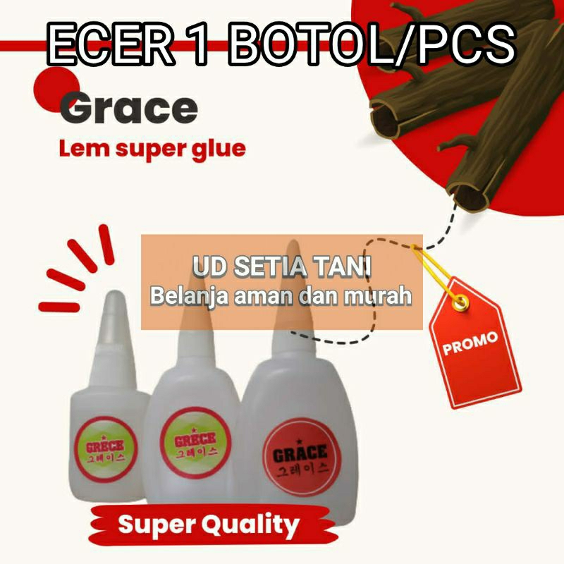 Jual [COD]Lem Super Glue/Lem Tetes/Grace Adhesive Cyanoacrylate Jumbo ...