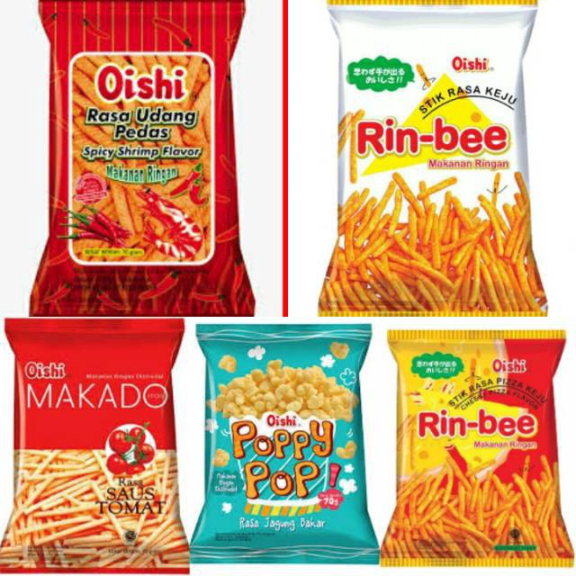 Jual TREND PRODUCT Oishi snack All Variant oishi Rinbee 6g oishi makado ...