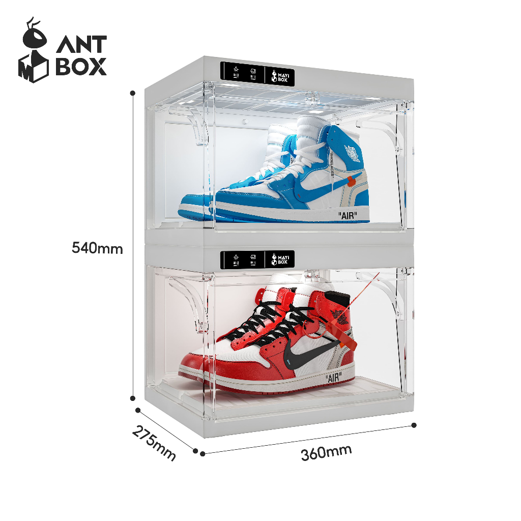 Jual Antbox Kotak Sepatu Led Rak Sepatu Baris Pasang Shoebox Transparan Pintu Magnet