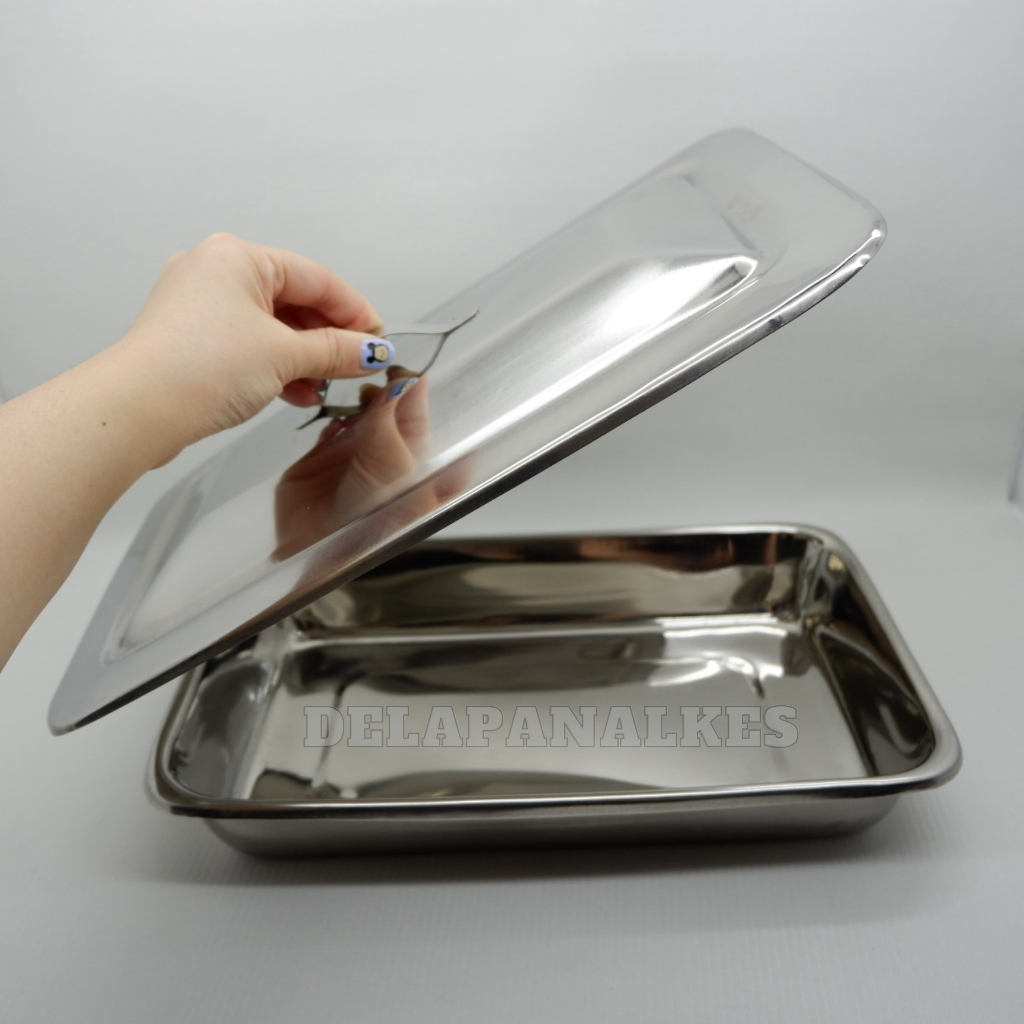 Jual Bak Instrumen 512 Stainless Steel Dengan Tutup 33 x 21 x 7 cm Baki ...