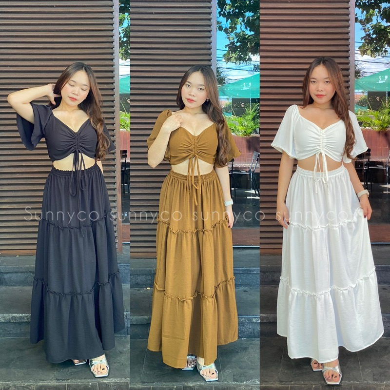 Jual SET CLAUDI / ONE SET ROK RUFFLE / ONE SET WANITA | Shopee Indonesia