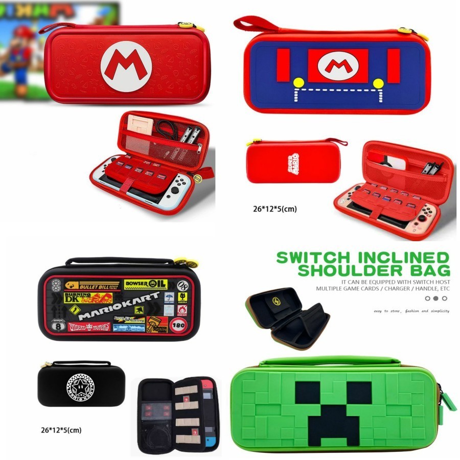 Jual Nintendo Switch V1 V2 Oled Travel Storage Bag Pouch Mario Tas ...
